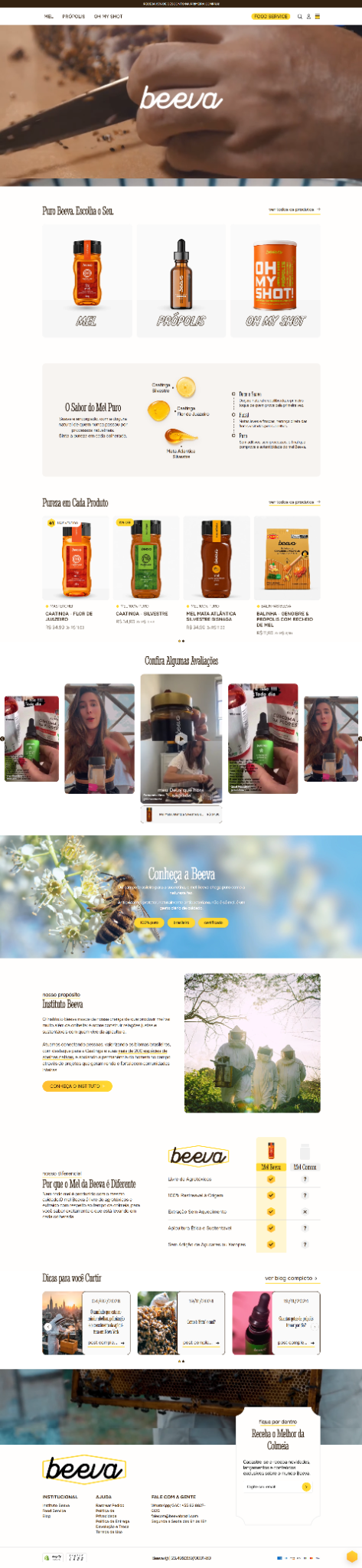 Captura do site atual da Beeva